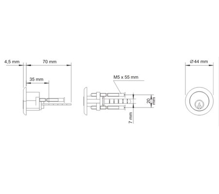 Wkładka A RIM okrągła mosiądz