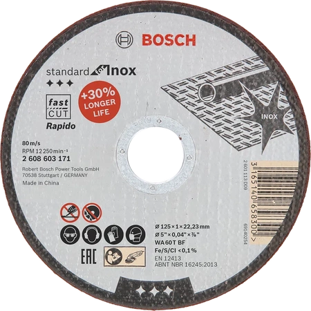 Bosch tarcza tnąca prosta Standard for Inox-Rapido 125x1.0x22,23mm 2608603171