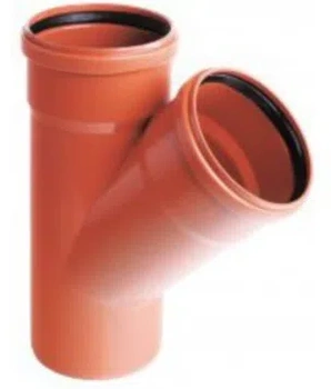 Trójnik kanalizacyjny 160mm 45 stopni pomarańczowy