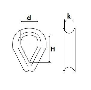 Kausza do liny ocynk DIN 6899 8mm