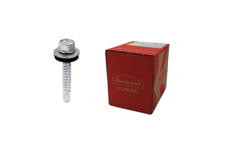 Wkręt-Met wkręt samowiercący z podkładką EPDM do wzdłużnego mocowania blach na zakład ocynk 4,8x19mm 250sztuk WSBP-48019
