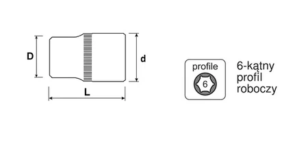 S&R nasadka sześciokątna 1/2" 9mm 465711409