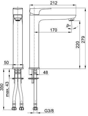 KFA Armatura bateria umywalkowa stojąca Mokait nablatowa 5532-612-00