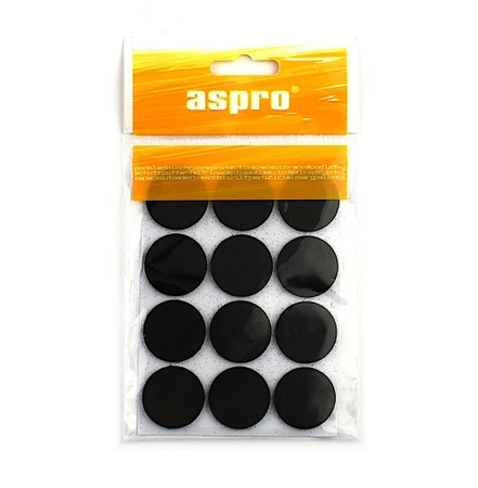 Aspro podkładki filcowe okrągłe czarne 28mm 12sztuk A-40002-02-012