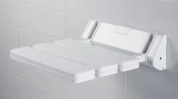 Składane siedzisko prysznicowe dla niepełnosprawnych białe