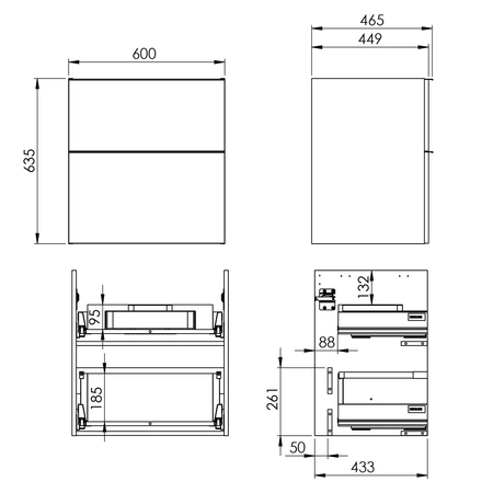 Elita szafka pod umywalkę Look 60 antracyt 167078