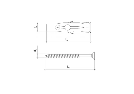 Wkręt-Met kołek uniwersalny z wkrętem z łbem stożkowym RU-10080