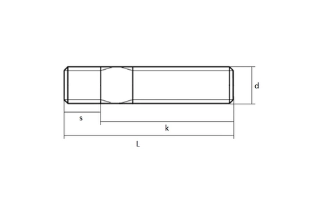 Śruba dwustronna ocynk klasa 8,8 M08x25