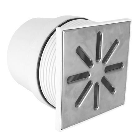 DES Group kratka kanalizacyjna regulowana fi50 15x15cm metal biała boczna