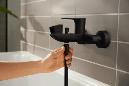 Hansgrohe bateria wannowa Rebris E ścienna czarny mat 72450670