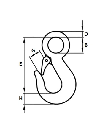 Hak z uchem OSE 6-8mm 1,12t