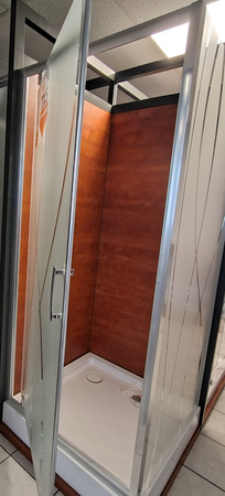 Drzwi natryskowe 90 szkło W15, profil srebrny błyszczący Sanplast TX5 600-270-1050-38-230