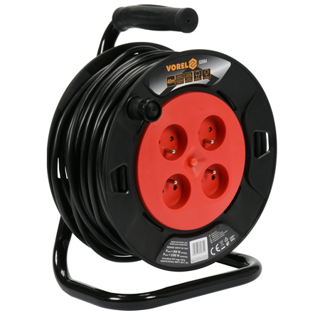 Vorel przedłużacz bębnowy 4 gniazda 3x1.0 mm² 25m 82682