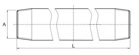 Diamond króciec gwintowany 3/4"x200mm ocynk KR-GW.20x0200.OC