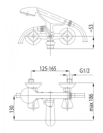 KFA Armatura bateria wannowa ścienna Standard chrom 304-120-00