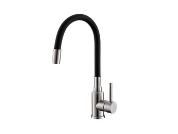 Alveus bateria zlewozmywakowa Flexa chrom szczotkowany elastyczna wylewka czarny 1147023