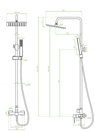 Laveo zestaw natryskowy Pola czarny PLA70KX