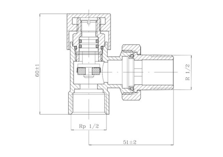 Diamond zestaw zaworów grzejnikowych 1/2" kątowy chrom ART.434.ZEST.KĄT.CH