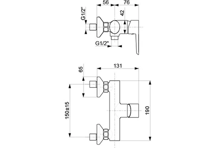 KFA Armatura bateria natryskowa Narva Black ścienna 5226-010-81