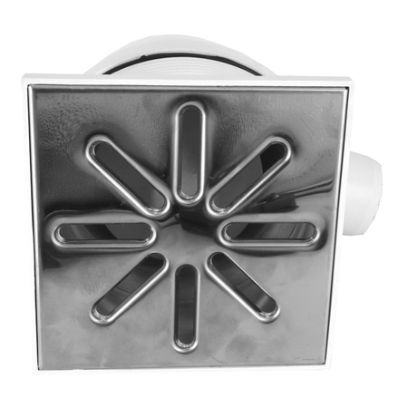 DES Group kratka kanalizacyjna regulowana fi50 15x15cm metal biała boczna