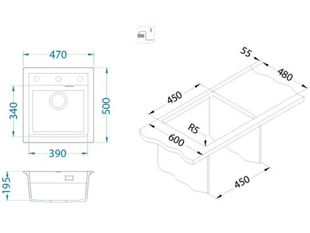 Alveus zlewozmywak granitowy Atrox 20 1131990