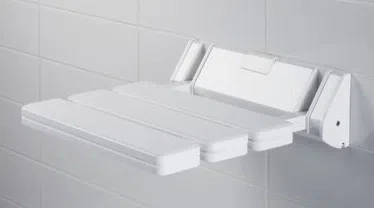 Składane siedzisko prysznicowe dla niepełnosprawnych białe