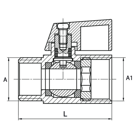 Diamond zawór kulowy mini 1/2'' z dławikiem ART.372-15.WZ