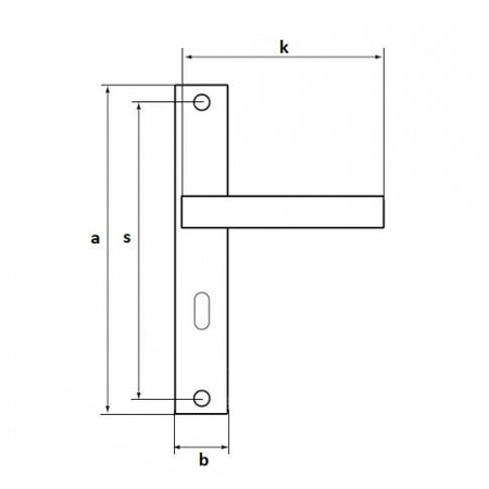 Gamar klamka malowana z długim szyldem 60 na wkładkę brązowa 4-3145