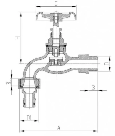 Diamond zawór ocynkowany czerpalny grzybkowy 3/4'' ART.2700-20