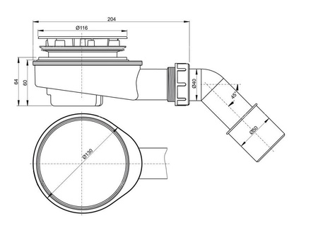 Alcaplast syfon brodzikowy niski chrom 90mm A491CR