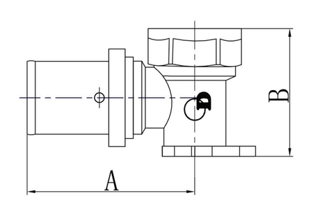 Diamond kolano naścienne KOL-Ł PEX-AL-PEX 16x1/2" zaprasowane mosiądz FZZ-010.1/2X16.KOL-Ł