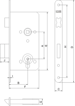 Lob zamek wpuszczany WC 72/55 Z755C