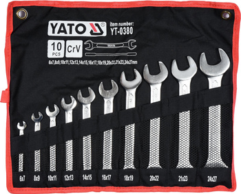 Yato zestaw kluczy płaskich 10-elementowy YT-0380