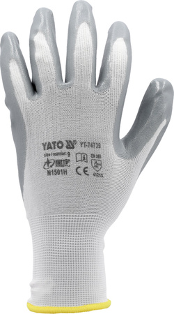 Yato rękawice robocze nylon nitryl białe rozmiar 10 YT-7474