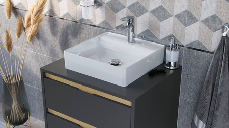 Excellent umywalka nablatowa Rima 2.0 40x40cm z otworem biały połysk CEEX.4901.400.WH