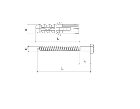 Wkręt-met kołek rozporowy z wkrętem z łbem sześciokątnym KKX 12x80x100mm 50sztuk KKX-12100