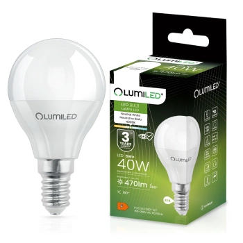 Lumiled żarówka led E14 kulka 5W 4000K barwa naturalna LEDZARMI045