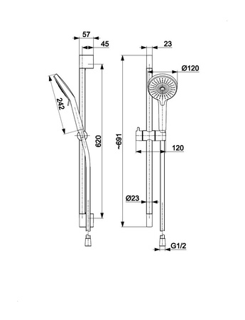 KFA Armatura zestaw natryskowy przesuwny Otava chrom 841-345-00