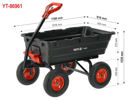 Yato wózek transportowy XXL 550kg z wywrotką YT-86961