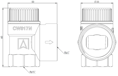 Afriso zawór bezpieczeństwa do C.O. MS 2,5bar Rp3/4" x Rp1" 42386