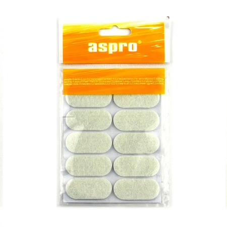 Aspro podkładki filcowe owalne białe 20x44mm 10sztuk A-40001-06-010