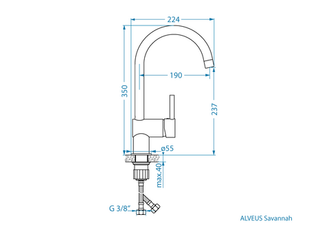 Alveus bateria zlewozmywakowa Savannah chrom 1150916