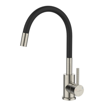 Alveus bateria zlewozmywakowa Jana Flex elastyczna wylewka czarna/stal szczotkowana 1150788