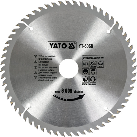 Yato tarcza widiowa do drewna 210x60Tx30mm YT-6068