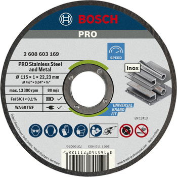BOSCH tarcza tnąca korundowa prosta 115×1×22,23 mm 2608603169