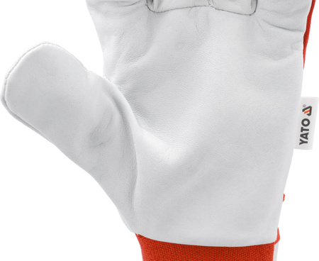 Yato rękawice robocze skórzane czerwone rozmiar 8 YT-746418