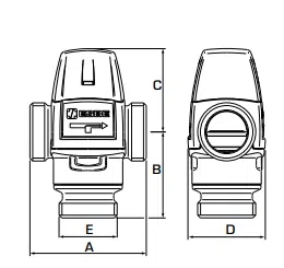 Esbe termostatyczny zawór mieszający TZM GZ1" VTA322 31101000