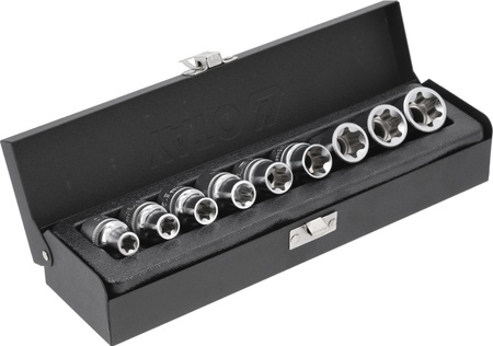 Yato zestaw kluczy nasadowych torx Cr-V E10-E24 9-elementowy YT-0521