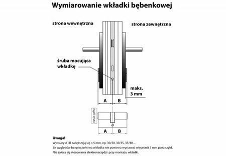 LOB wkładka bębenkowa Yeti WY501 z gałką mosiądz 40/45 WK-LE-868