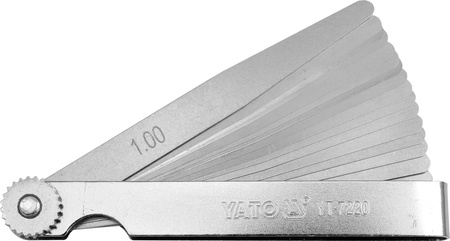 Yato szczelinomierz 100mm 17 listków 0,02-1mm YT-7220